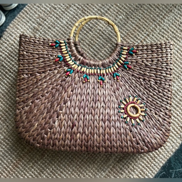 Oversized straw bag - Picture 3 of 14